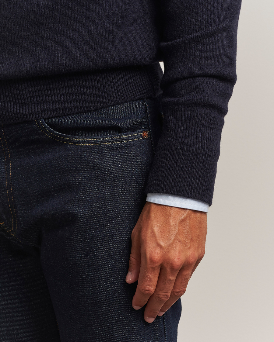 Herren | Pullover | William Lockie | Melrose Cashmere Crew Neck Dark Navy