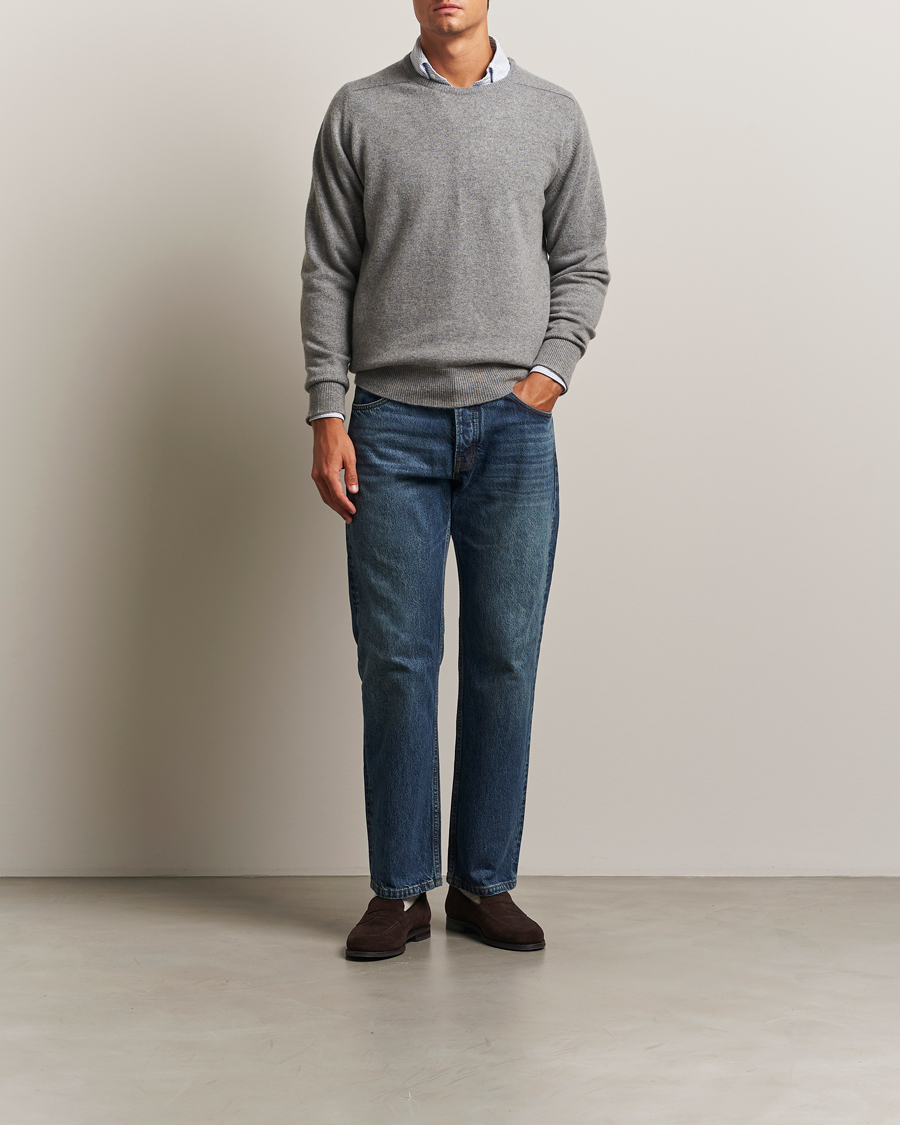 Herren | Pullover | William Lockie | Melrose Cashmere Crew Neck Grey