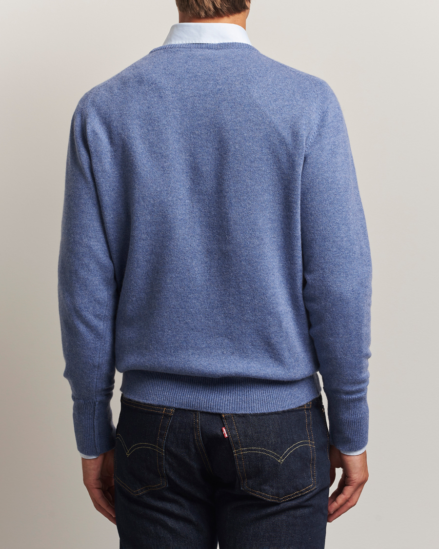 Herren | Pullover | William Lockie | Melrose Cashmere Crew Neck Blue