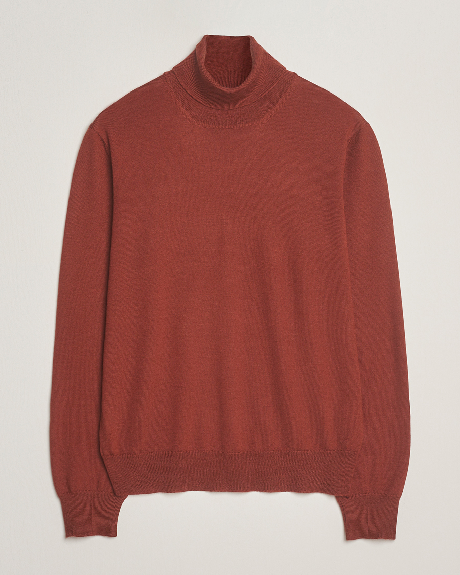 Herren | Pullover | Gran Sasso | Merino Fashion Fit Rollneck Rust Orange