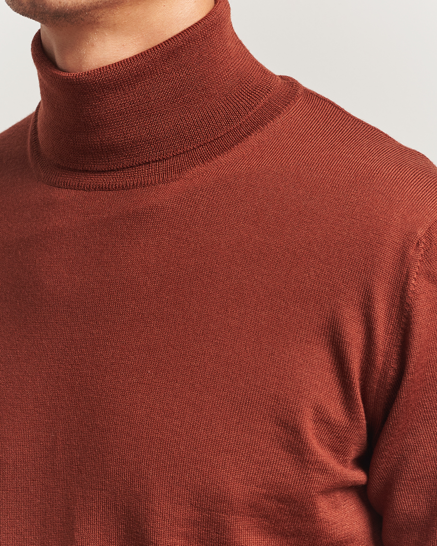 Herren | Pullover | Gran Sasso | Merino Fashion Fit Rollneck Rust Orange
