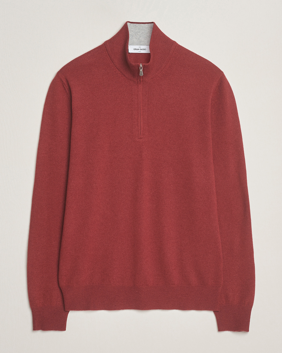 Herren | Pullover | Gran Sasso | Wool/Cashmere Half Zip Red Melange