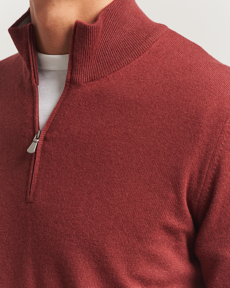 Herren | Pullover | Gran Sasso | Wool/Cashmere Half Zip Red Melange