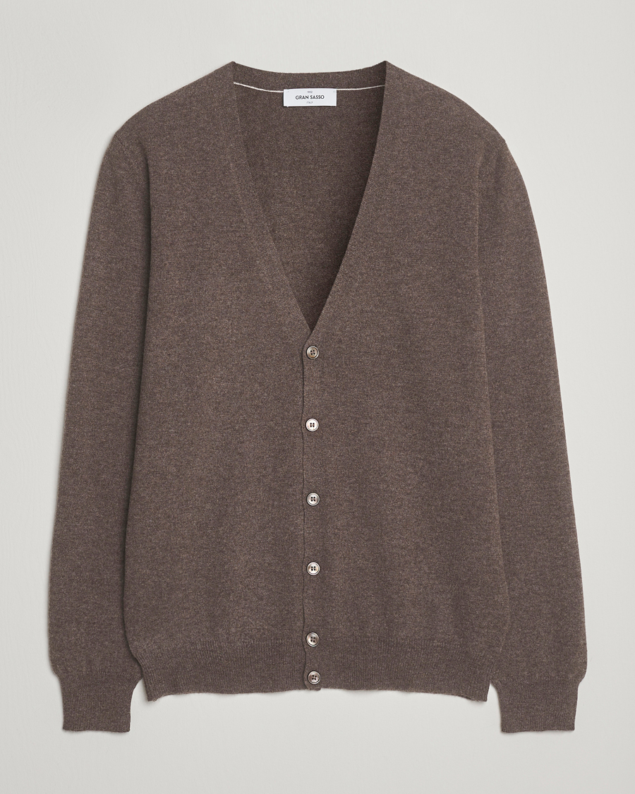 Herren | Pullover | Gran Sasso | Wool/Cashmere Cardigan Brown Melange