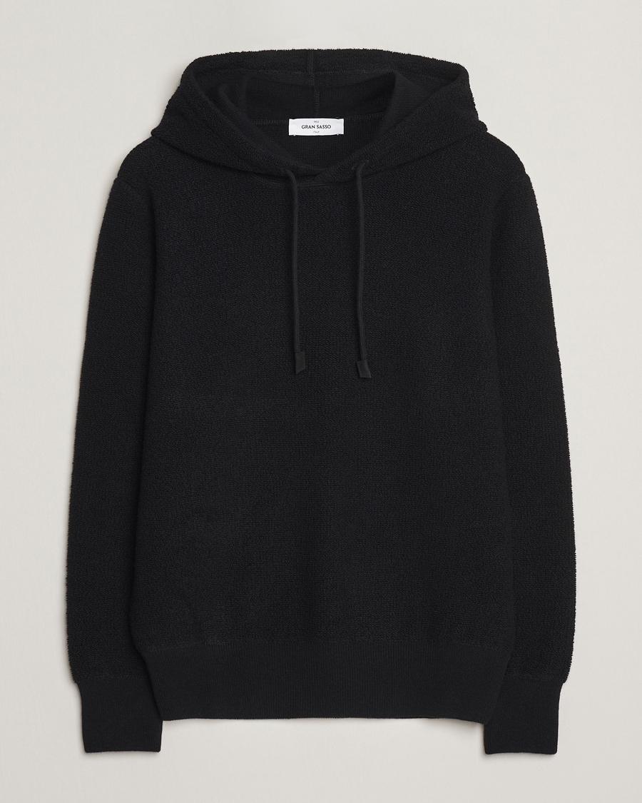 Herren | Pullover | Gran Sasso | Boiled Wool Hoodie Black