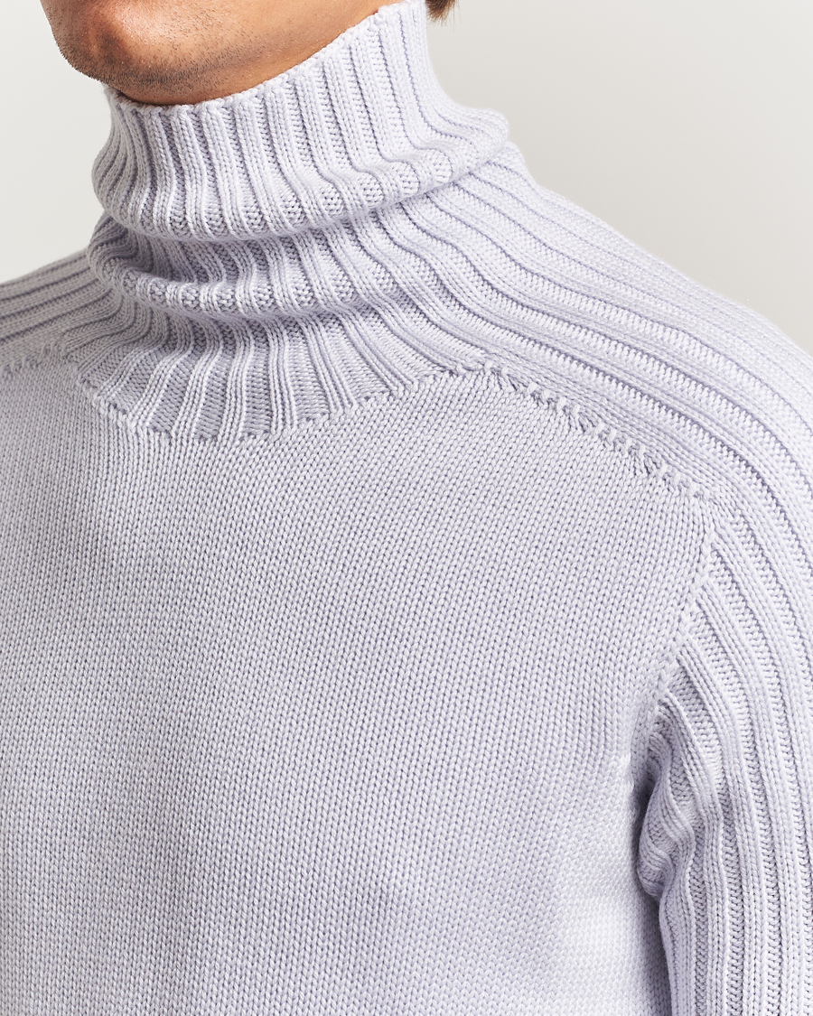 Herren | Pullover | Gran Sasso | Rainwool Rollneck Light Purple Melange