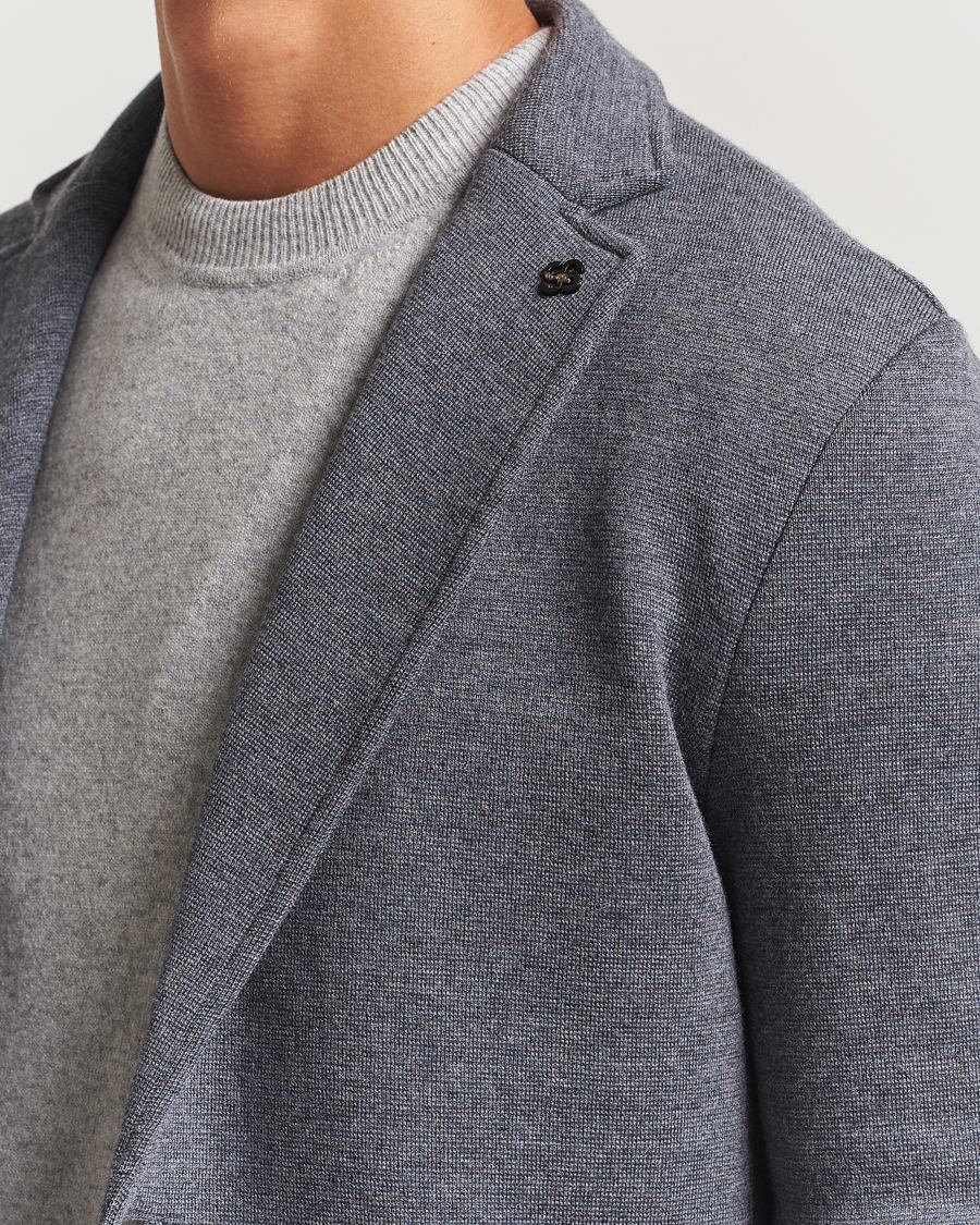 Herren | Sakkos | Gran Sasso | Rainwool Knitted Blazer Grey Melange