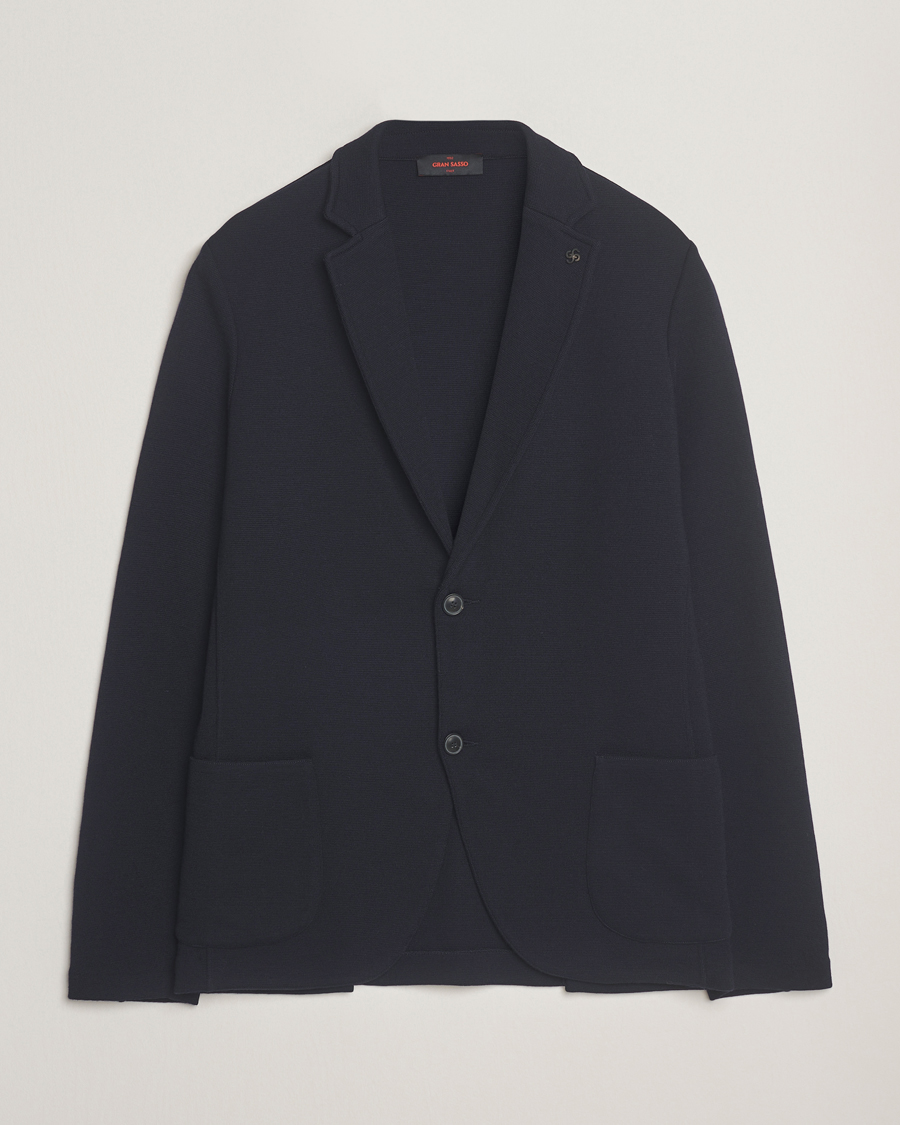 Herren | Sakkos | Gran Sasso | Rainwool Knitted Blazer Navy