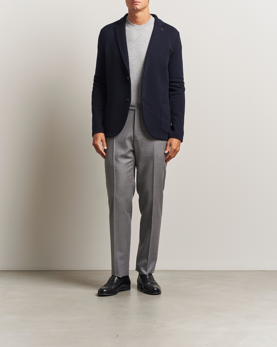 Herren | Sakkos | Gran Sasso | Rainwool Knitted Blazer Navy