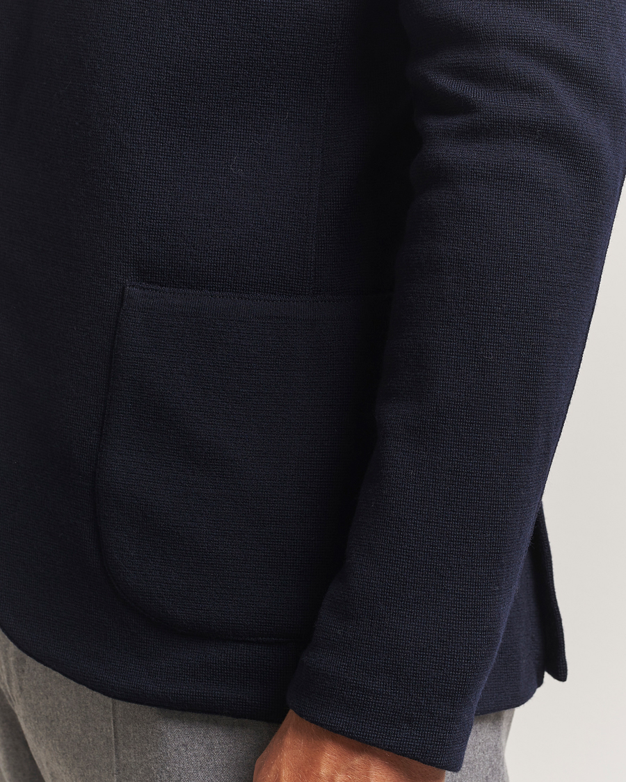 Herren | Sakkos | Gran Sasso | Rainwool Knitted Blazer Navy