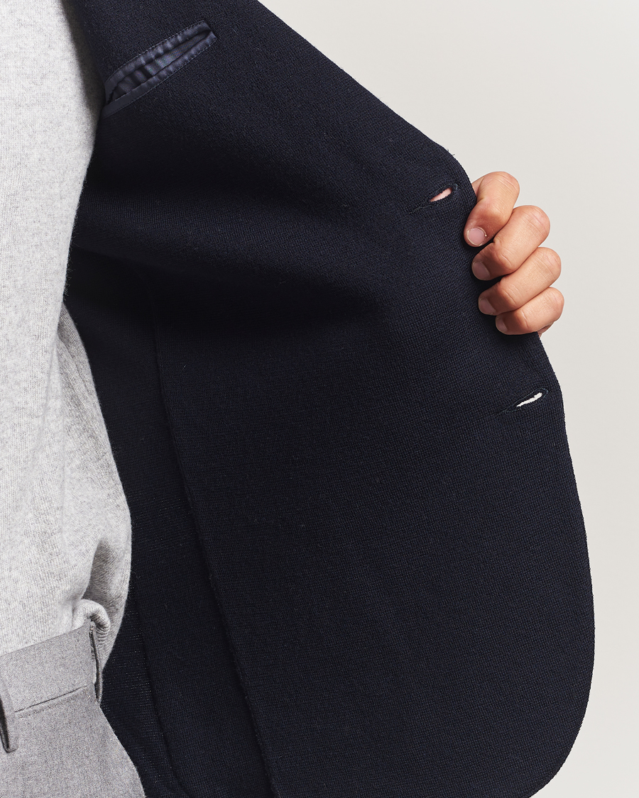 Herren | Sakkos | Gran Sasso | Rainwool Knitted Blazer Navy
