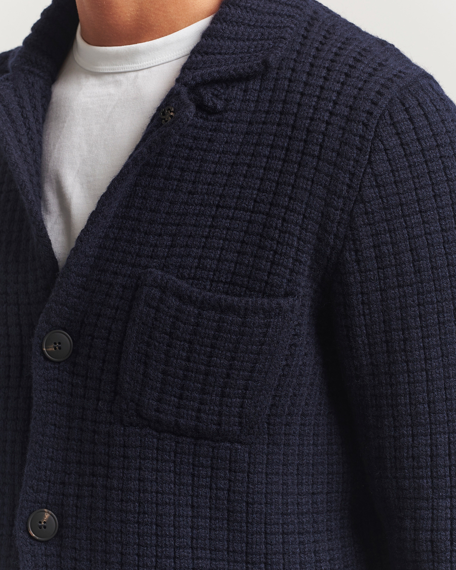 Herren | Pullover | Gran Sasso | Heavy Knitted Wool Cardigan Navy