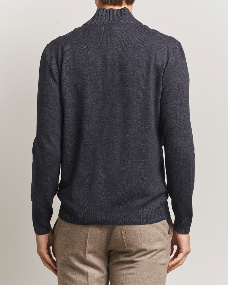 Herren | Pullover | Gran Sasso | Wool/Cashmere Washed Full Zip Asphalt