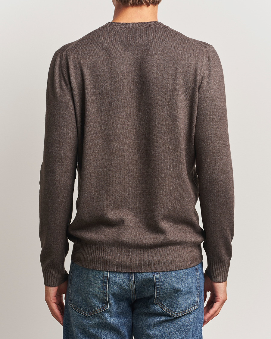 Herren | Pullover | Gran Sasso | Wool/Cashmere Washed Crew Neck Brown Melange