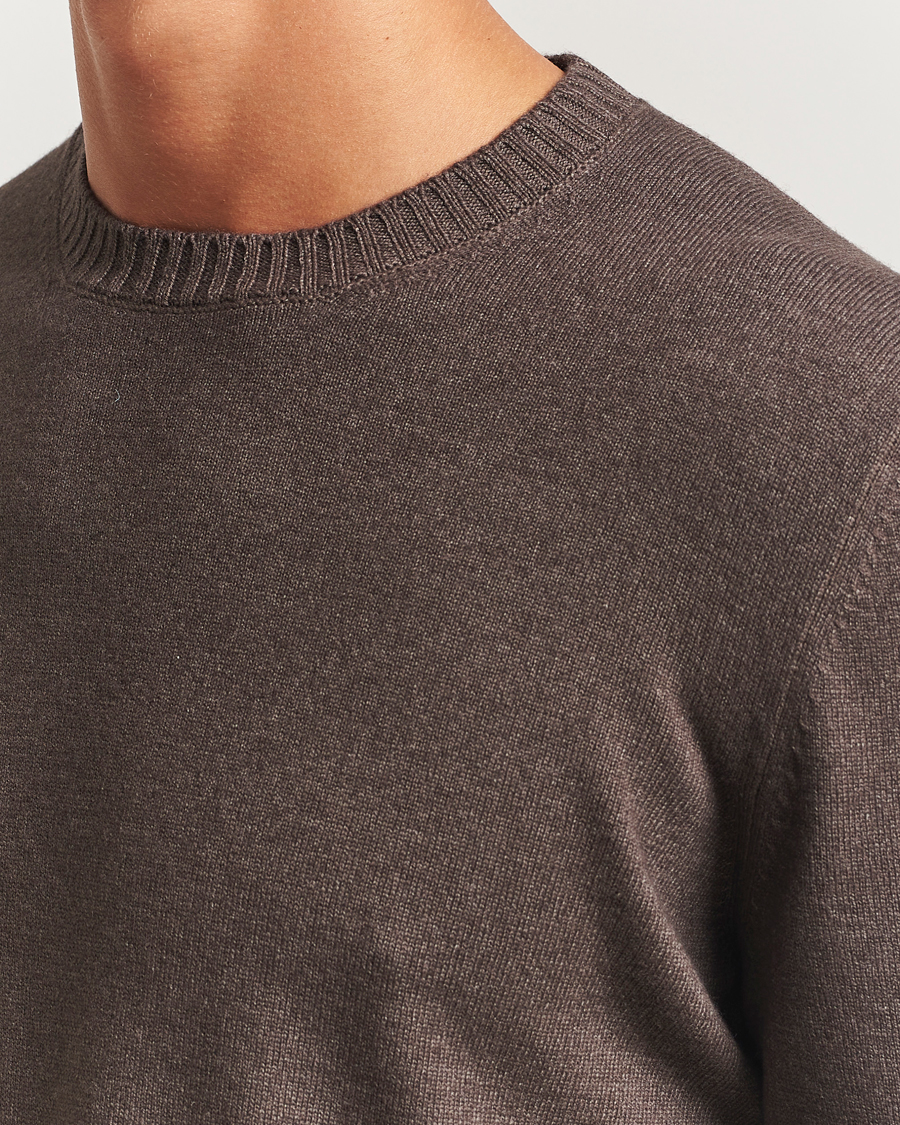 Herren | Pullover | Gran Sasso | Wool/Cashmere Washed Crew Neck Brown Melange