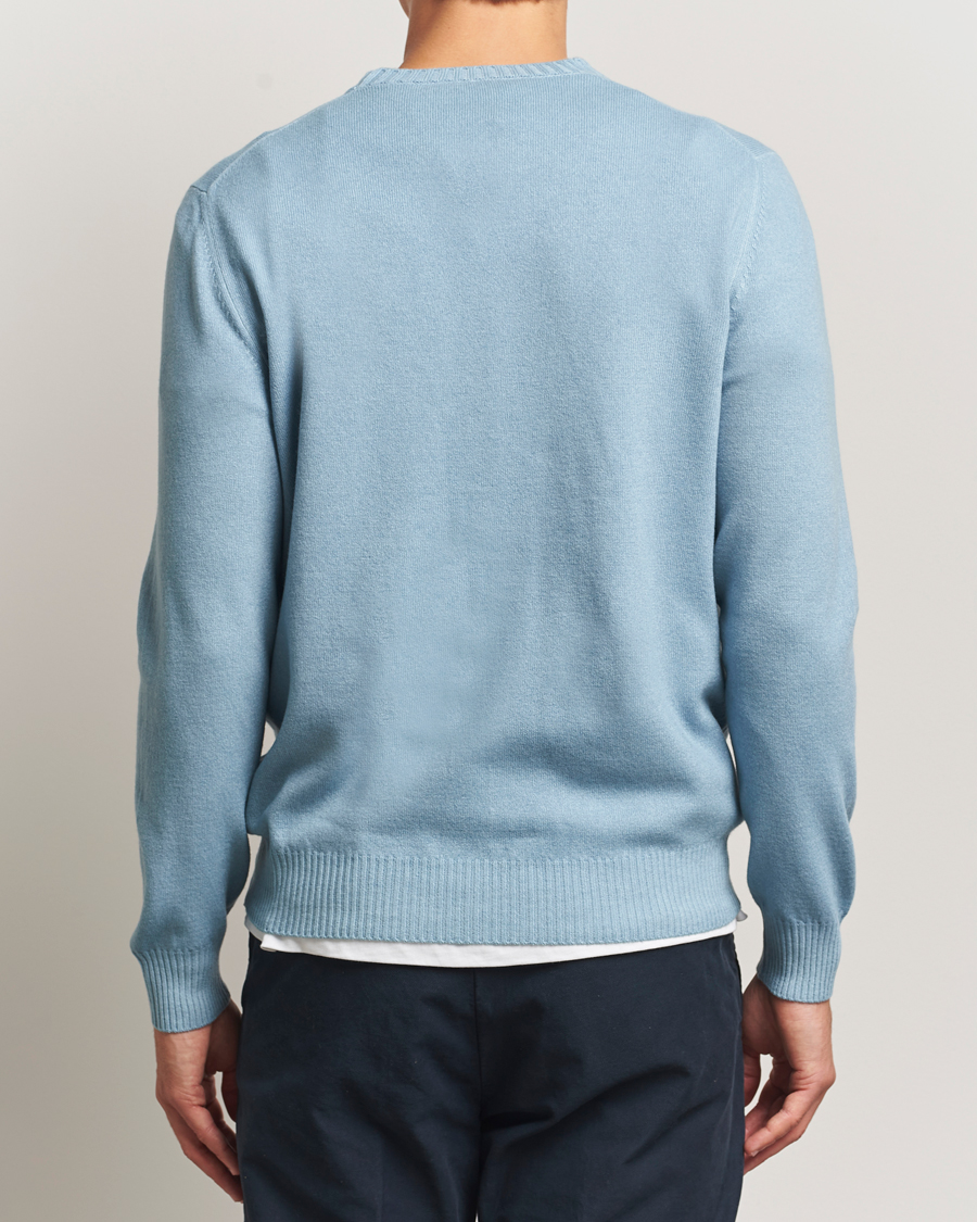 Herren | Pullover | Gran Sasso | Wool/Cashmere Washed Crew Neck Blue Melange
