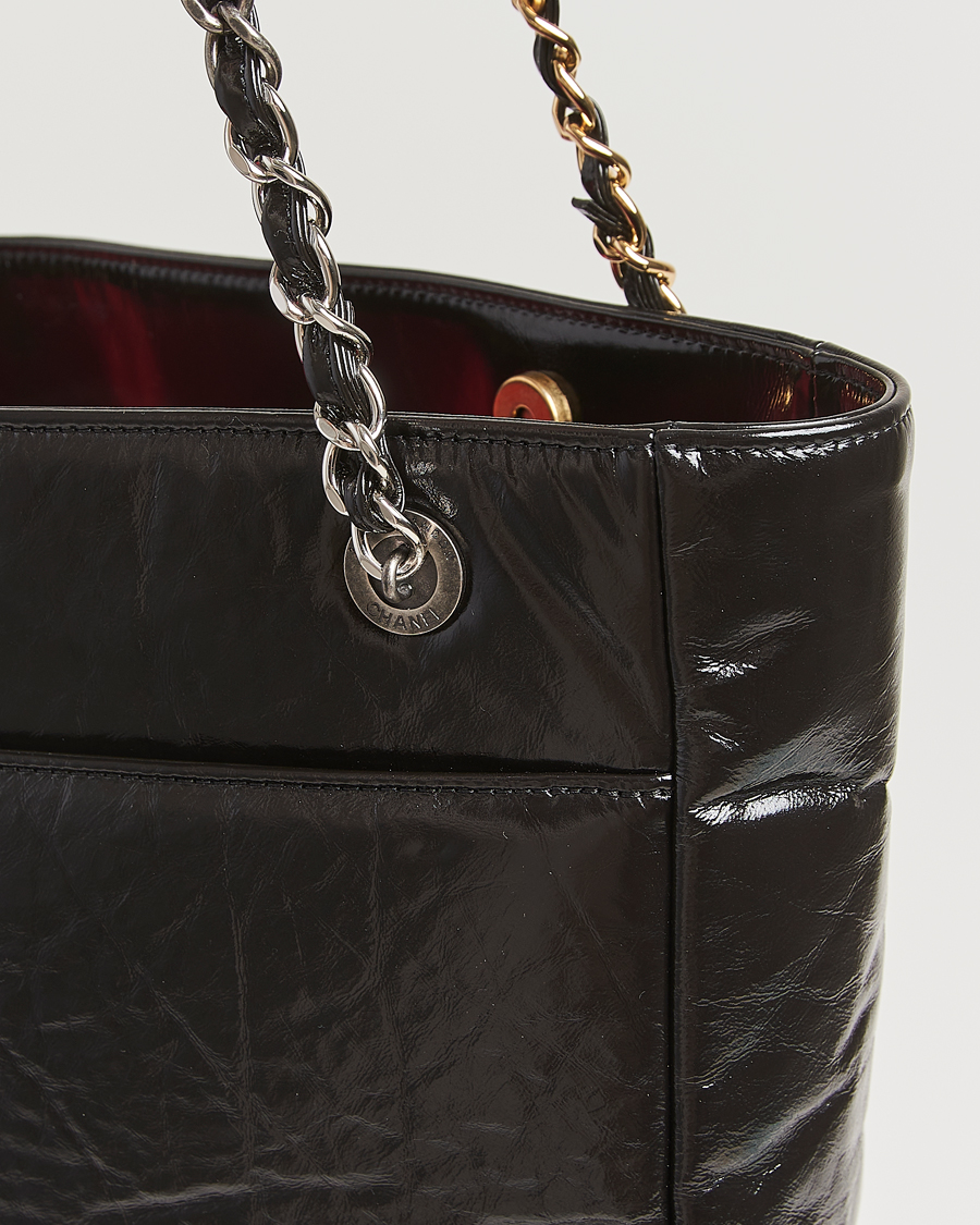 Herren | Chanel Pre-Owned Chain Tote Bag Black | Chanel Pre-Owned | Chain Tote Bag Black