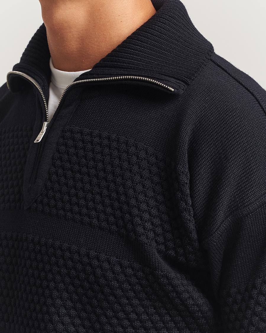 Herren | Pullover | S.N.S. Herning | Fisherman Short Zip Navy Blue