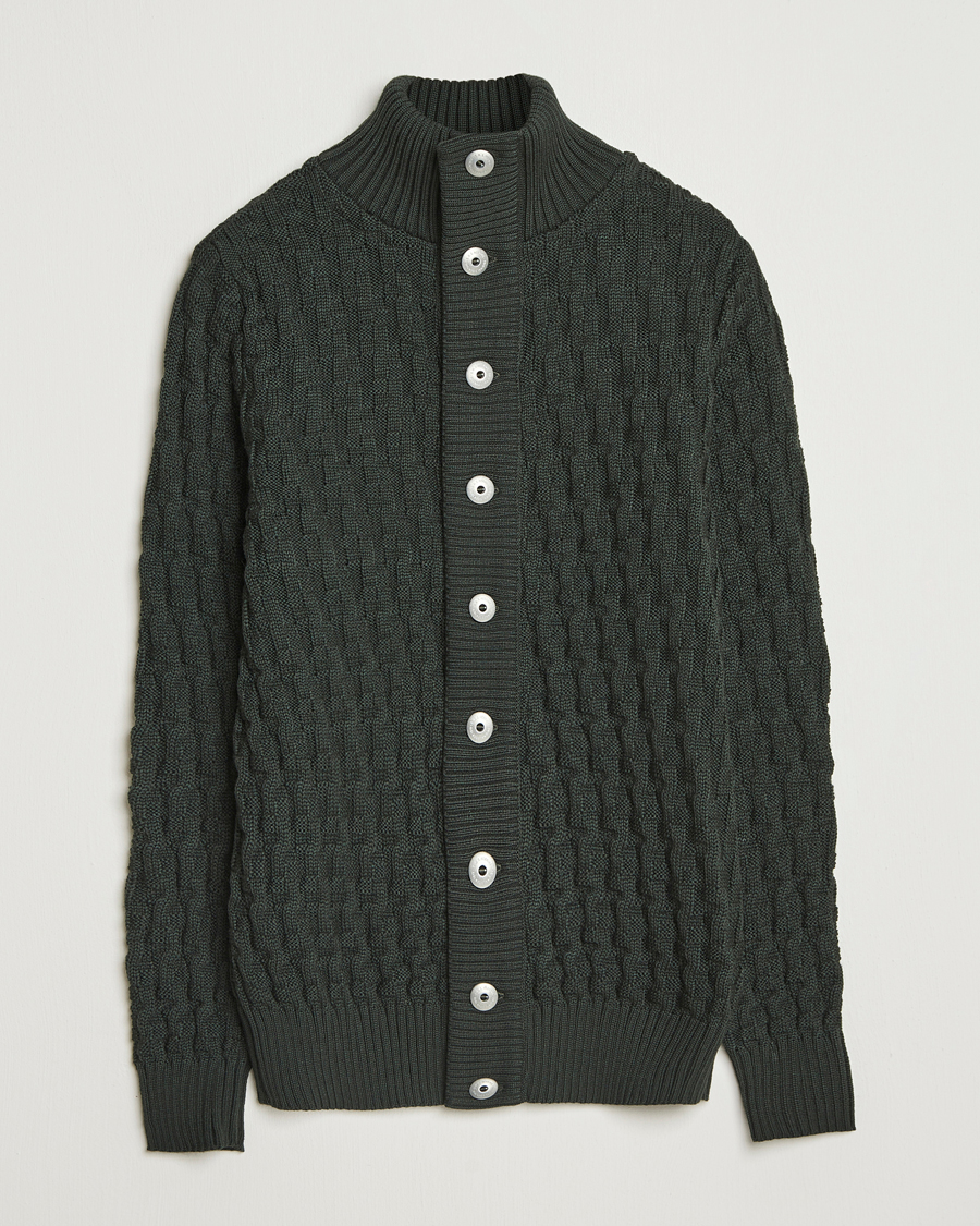Herren | Pullover | S.N.S. Herning | Stark Wool Cable Cardigan Dark Forest Green