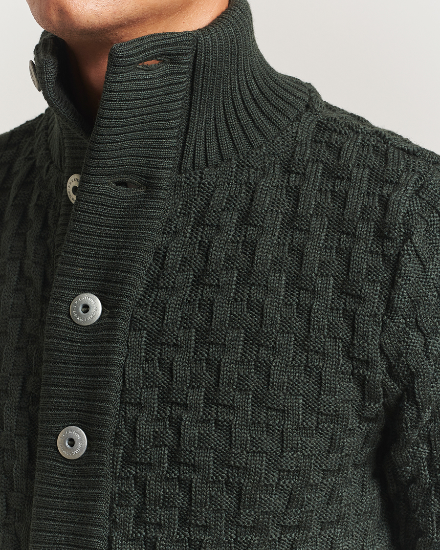 Herren | Pullover | S.N.S. Herning | Stark Wool Cable Cardigan Dark Forest Green