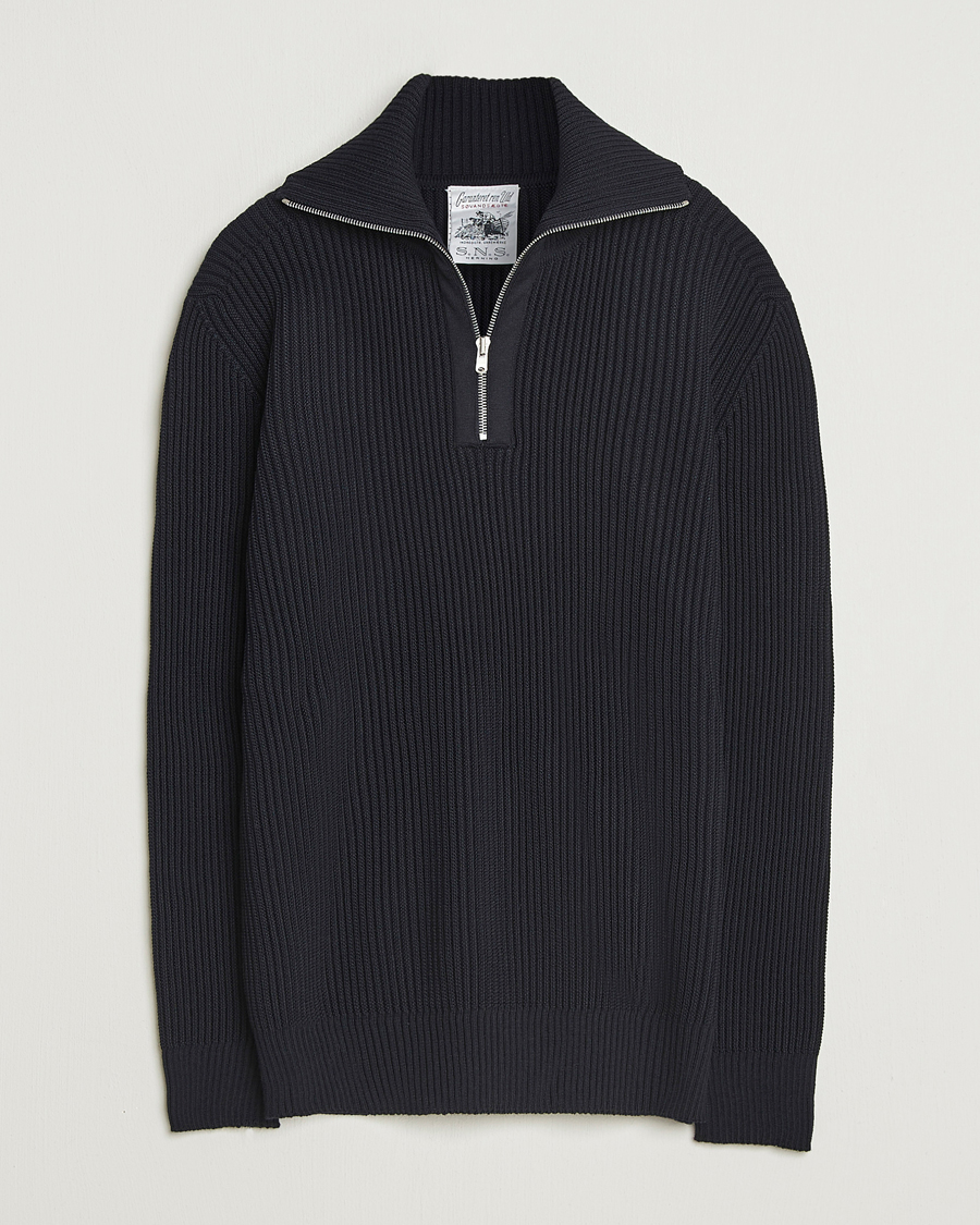 Herren | Pullover | S.N.S. Herning | Fender Short Zip Navy Blue