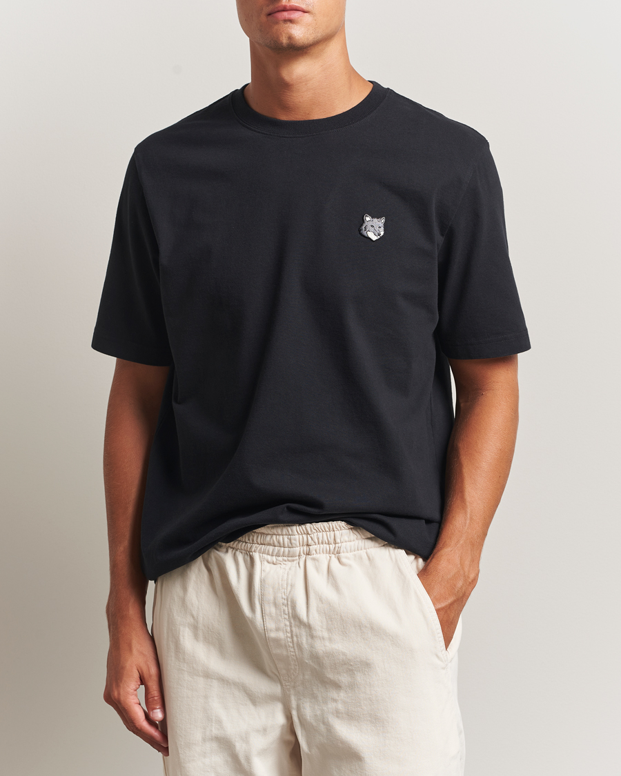 Herren | T-Shirts | Maison Kitsuné | Grey Fox Head T-Shirt Black