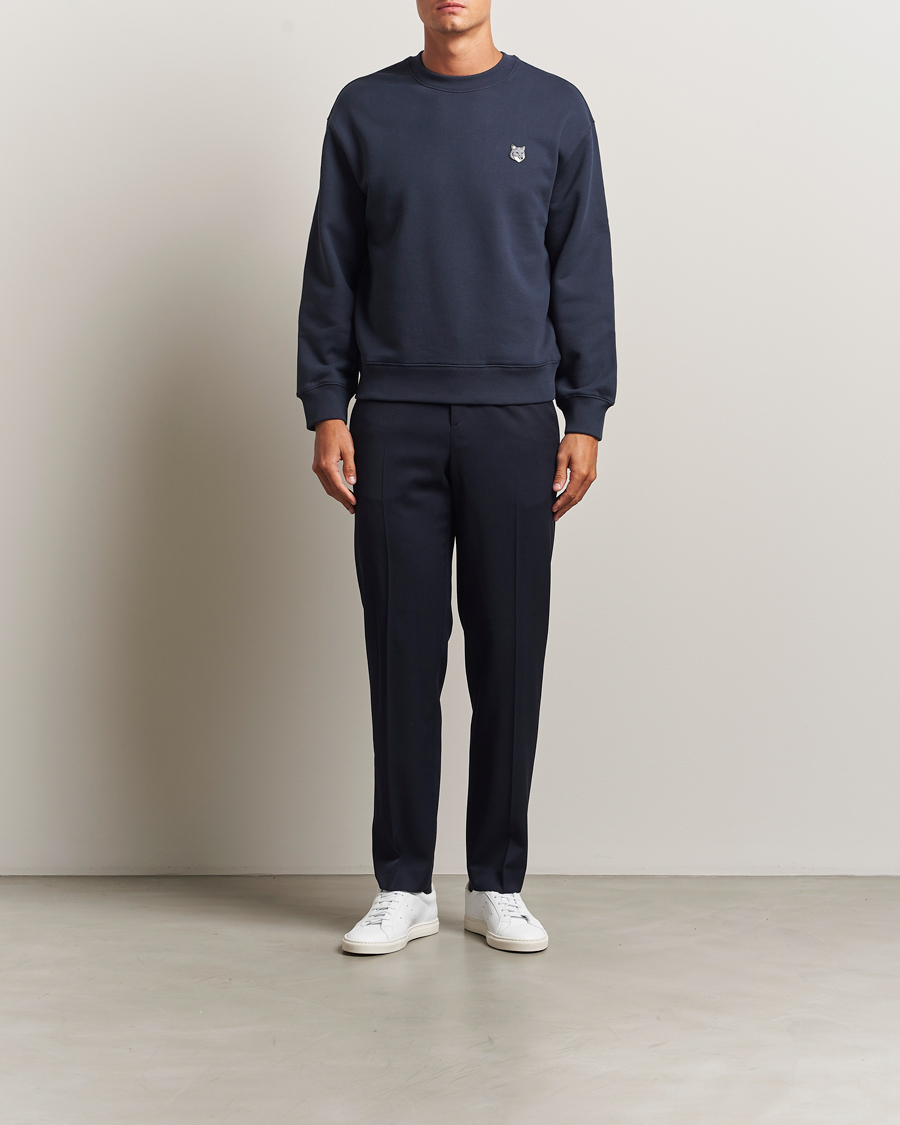 Herren | Pullover | Maison Kitsuné | Grey Fox Head Sweatshirt Classic Navy
