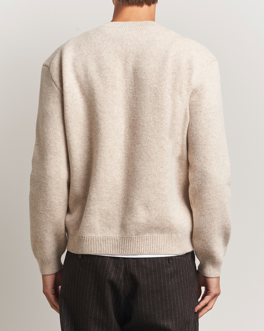 Herren | Pullover | Maison Kitsuné | Grey Fox Head Milano Lambswool Sweater Tan Beige