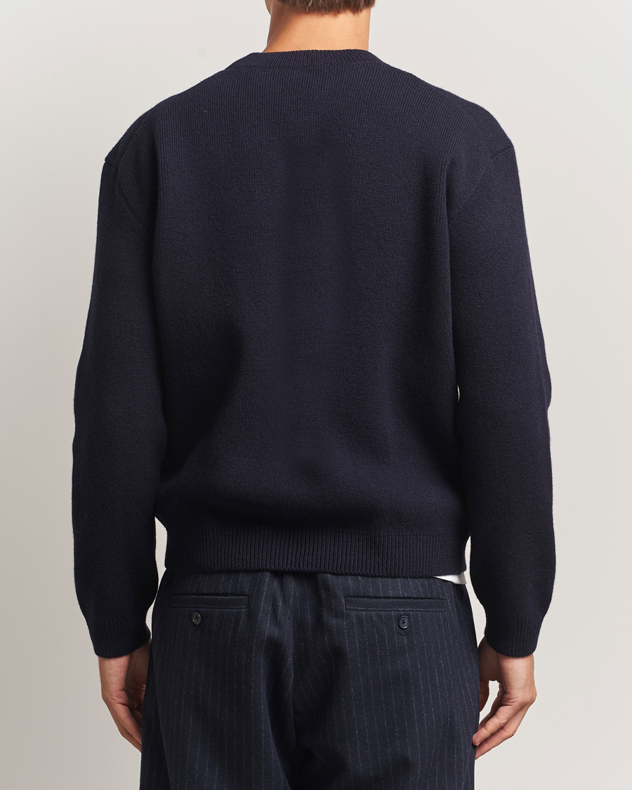 Herren | Pullover | Maison Kitsuné | Grey Fox Head Milano Lambswool Sweater Classic Navy
