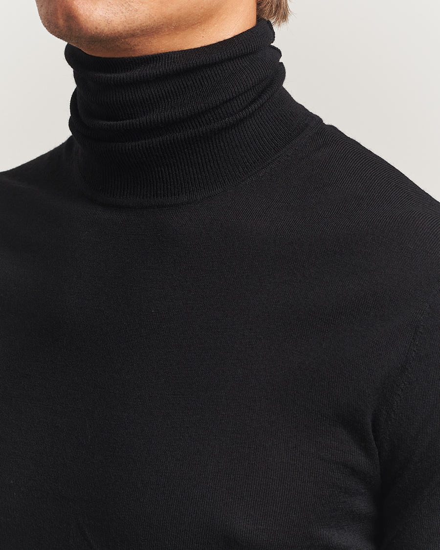 Herren | Pullover | Tiger of Sweden | Nevile Extra Fine Merino Polo Black