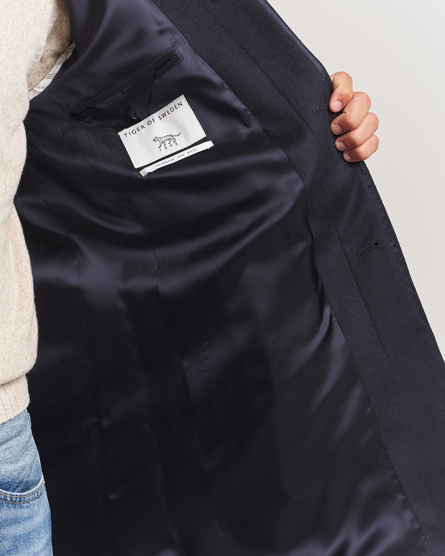 Herren | Jacken | Tiger of Sweden | Aleric Wool/Cashmere Stand Up Coat Light Ink