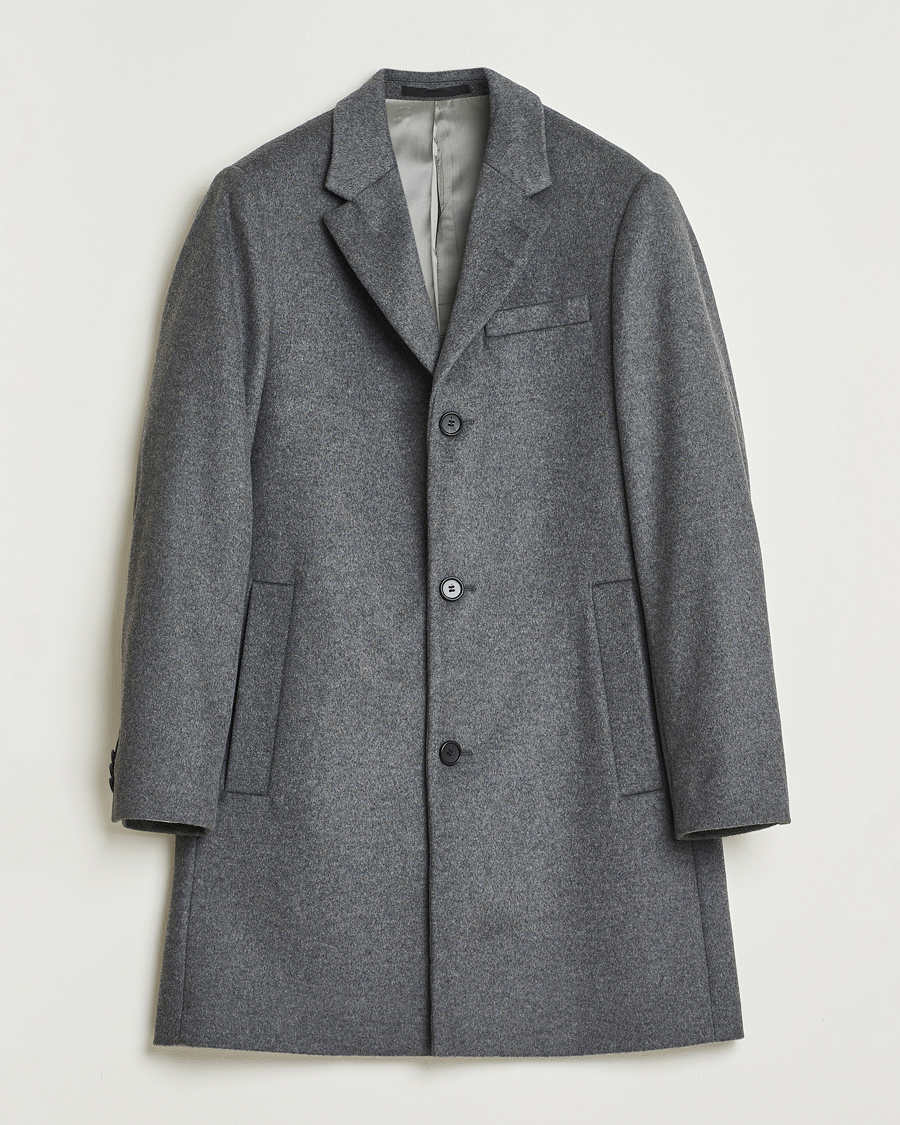 Herren | Jacken | Tiger of Sweden | Finnan Wool/Cashmere Coat Dark Grey Melange