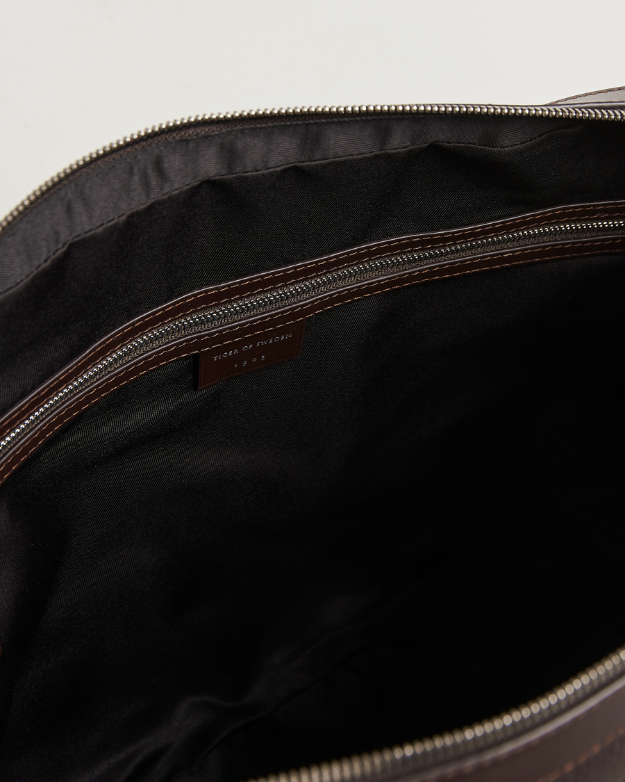 Herren | Taschen | Tiger of Sweden | Bosun Grained Leather Briefcase Dark Brown