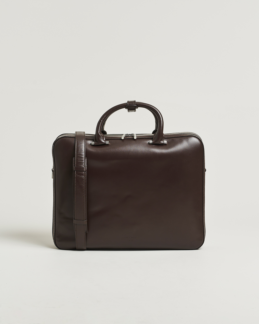 Herren | Taschen | Tiger of Sweden | Valise Smooth Leather Double Zip Briefcase Dark Brown