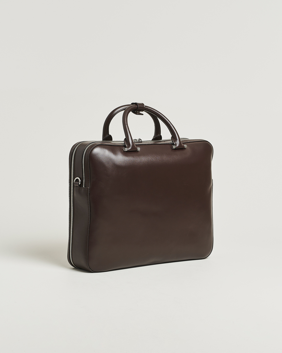 Herren | Taschen | Tiger of Sweden | Valise Smooth Leather Double Zip Briefcase Dark Brown