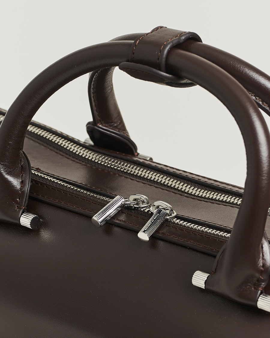 Herren | Taschen | Tiger of Sweden | Valise Smooth Leather Double Zip Briefcase Dark Brown