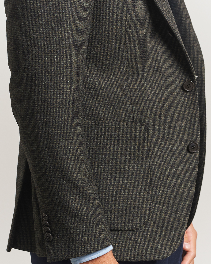 Herren | Sakkos | Tiger of Sweden | Easer Wool Pepita Blazer Midnight Green