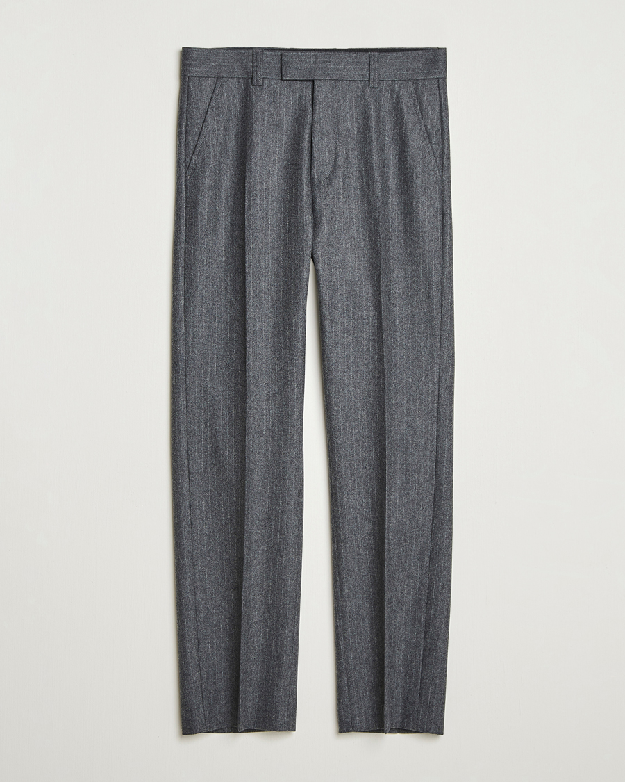 Herren | Hosen | Tiger of Sweden | Tommie Wool Pleated Pinstriped Trousers Silver