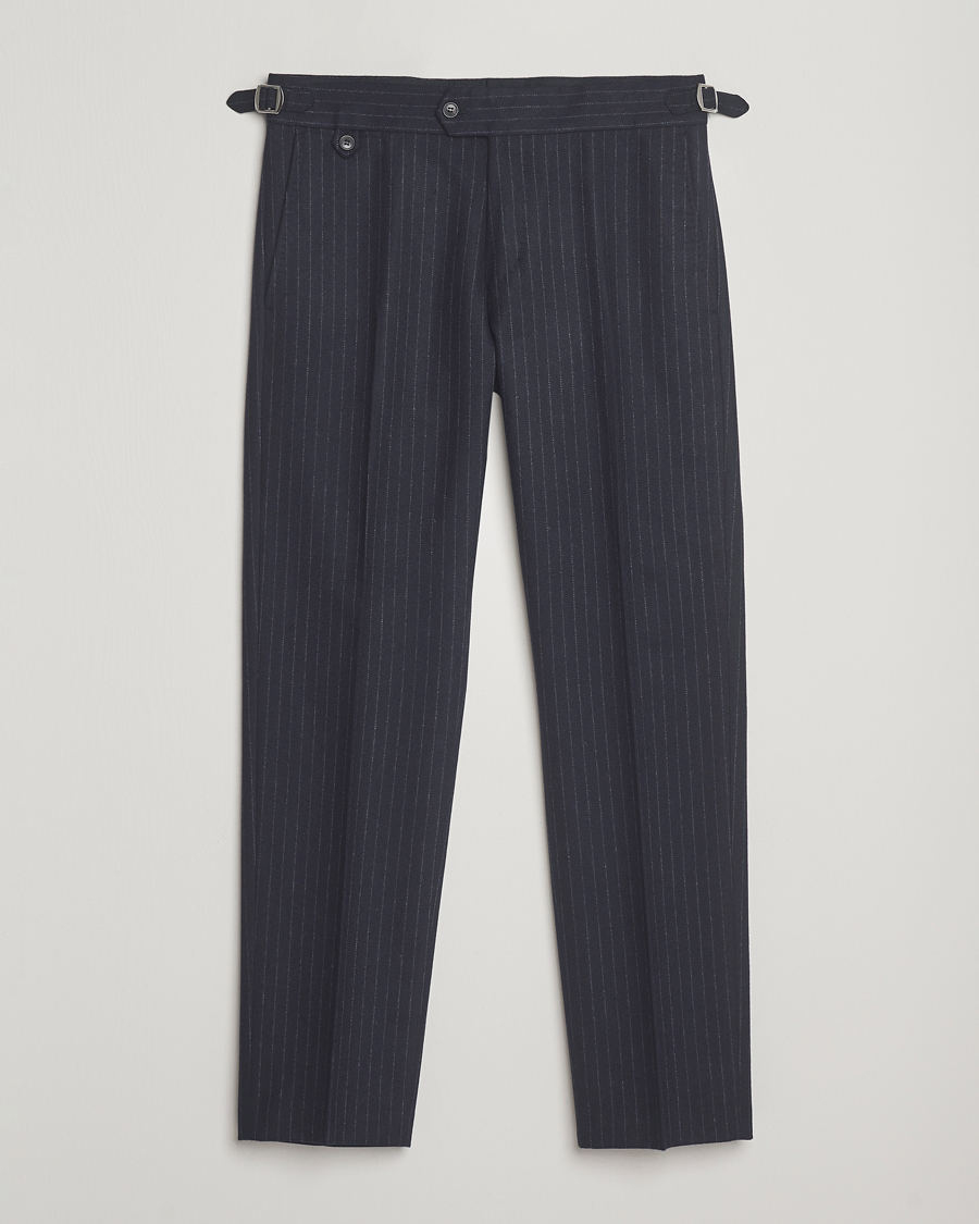 Herren | Hosen | Tiger of Sweden | Tense Wool Pleated Pinstriped Trousers Blue Function