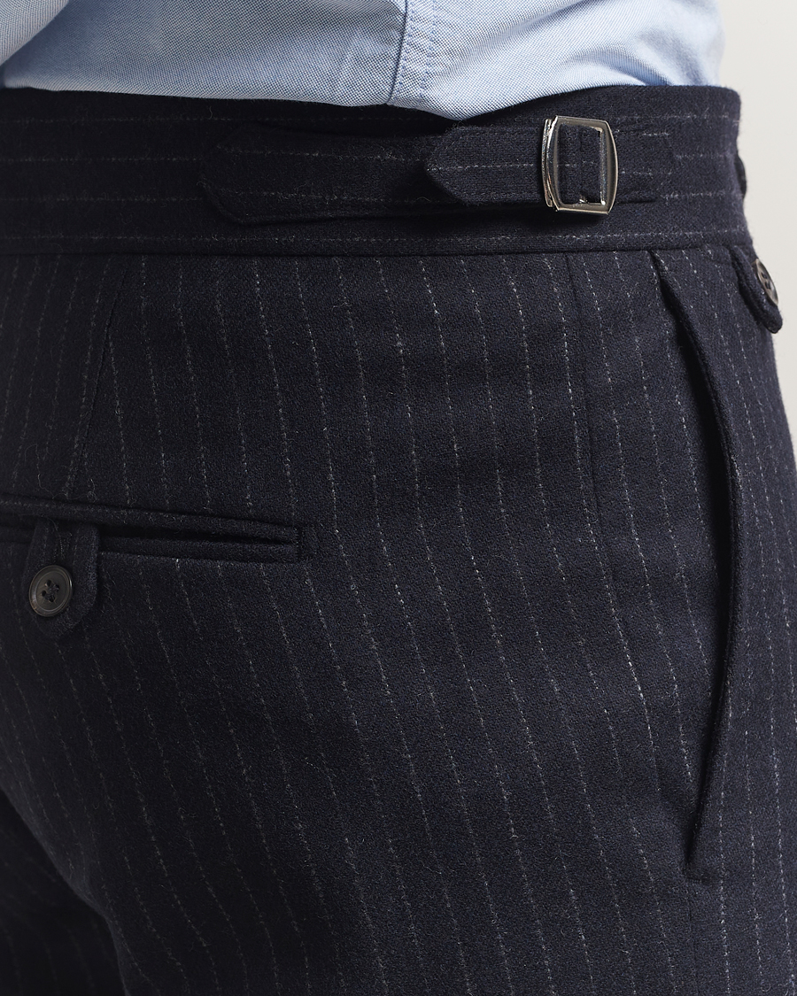 Herren | Hosen | Tiger of Sweden | Tense Wool Pleated Pinstriped Trousers Blue Function