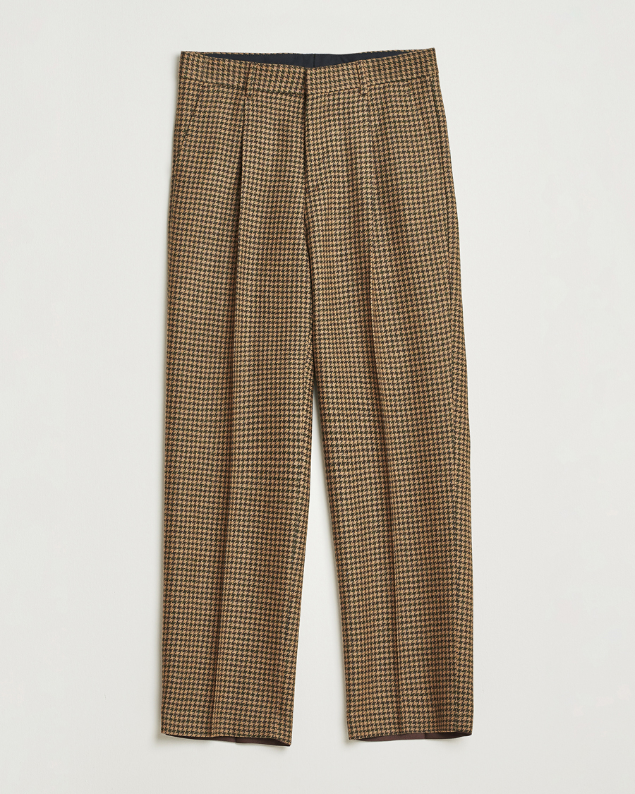 Herren | Hosen | Tiger of Sweden | Todne Swedish Wool Dogtooth Trousers Brown Olive