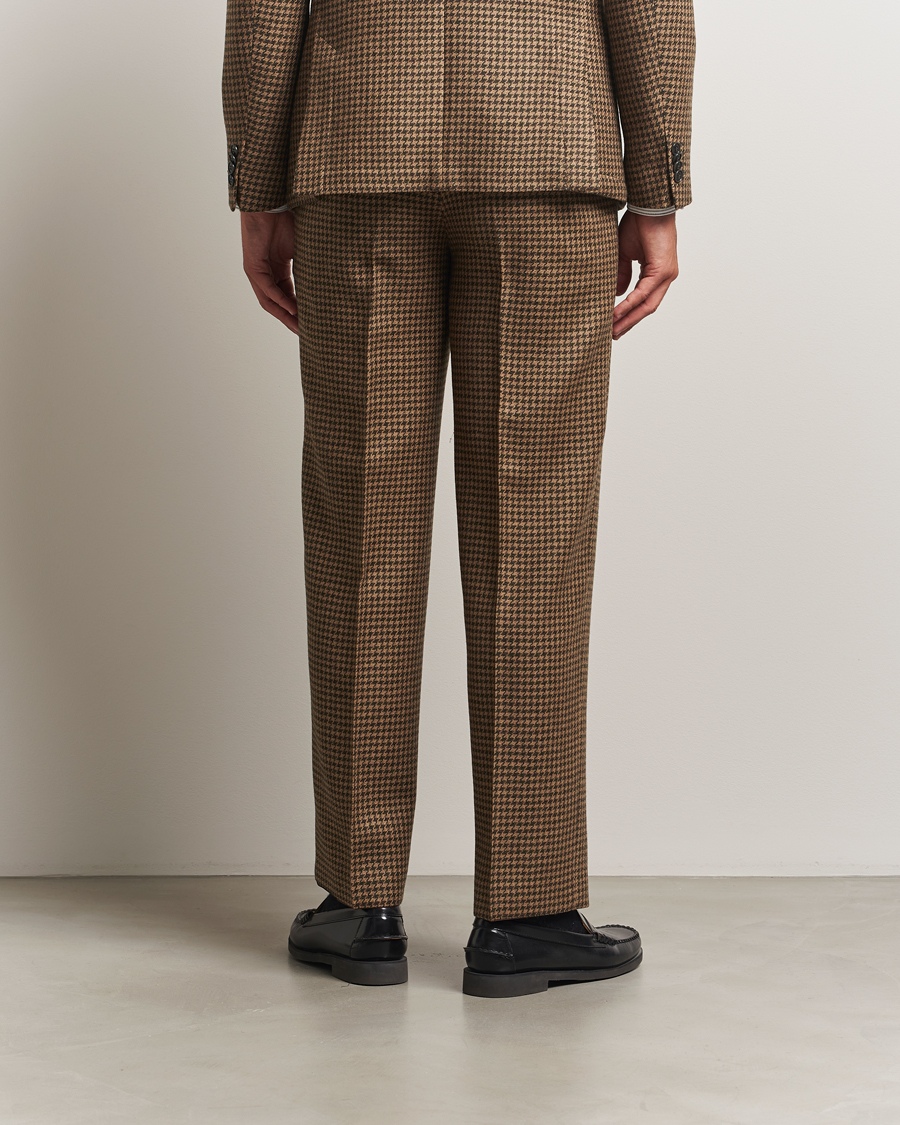 Herren | Hosen | Tiger of Sweden | Todne Swedish Wool Dogtooth Trousers Brown Olive