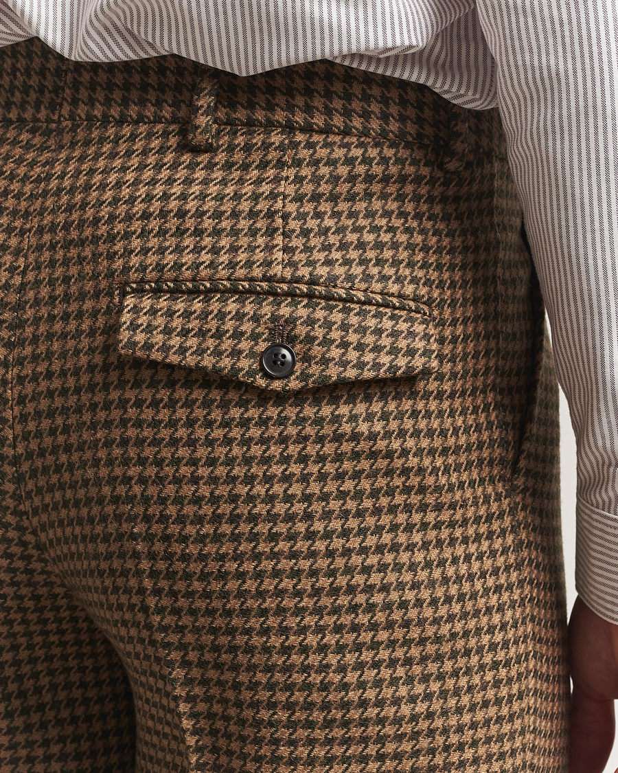 Herren | Hosen | Tiger of Sweden | Todne Swedish Wool Dogtooth Trousers Brown Olive