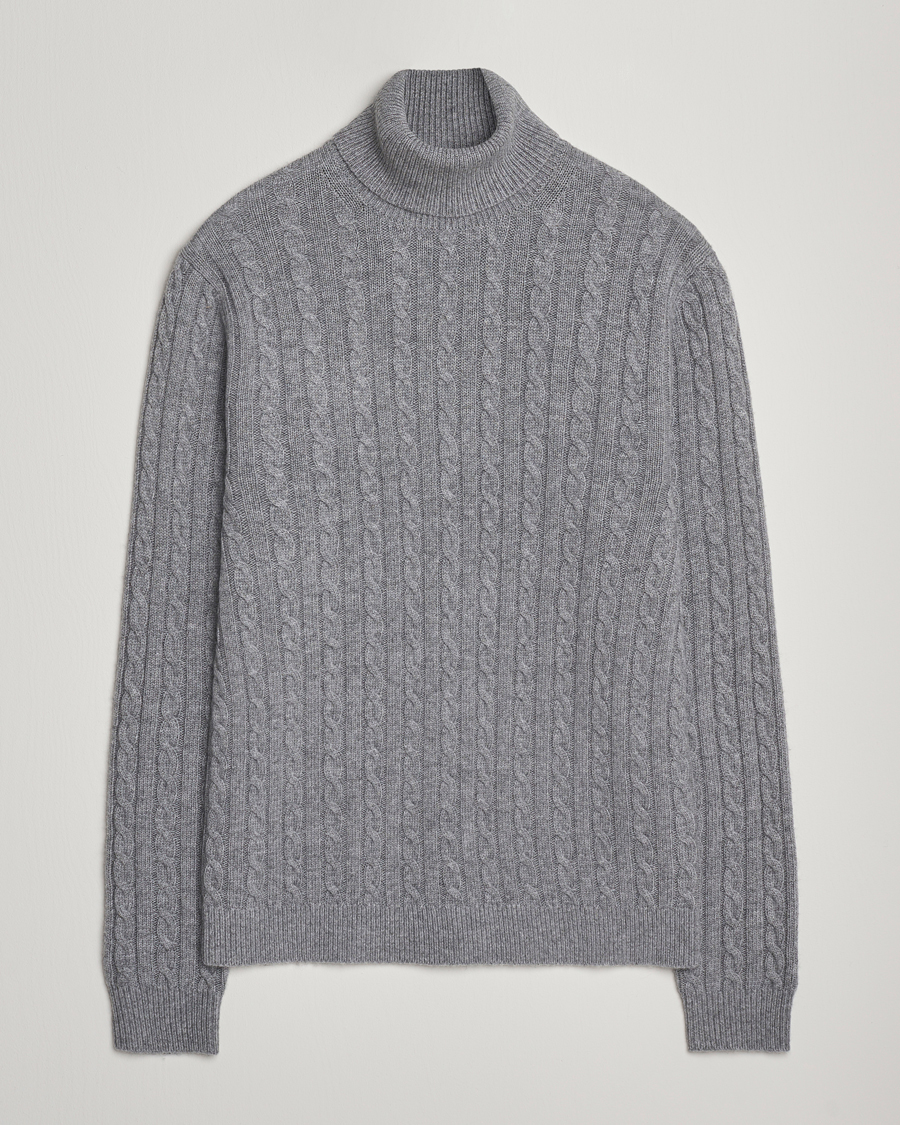 Herren | Pullover | Tiger of Sweden | Wilde Wool/Cashmere Knitted Sweater Light Grey Melange