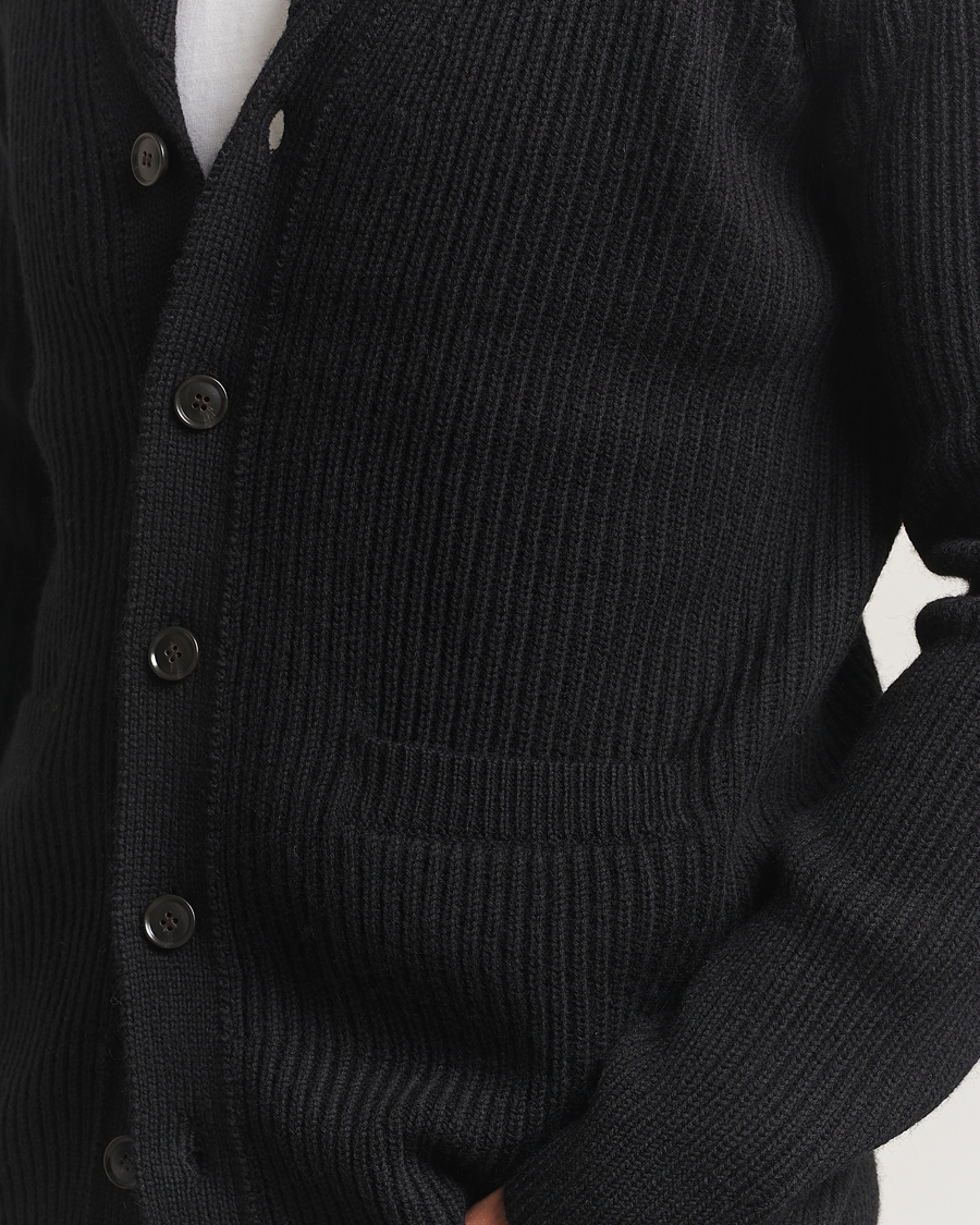 Herren | Pullover | Tiger of Sweden | Lester Heavy Wool Cardigan Black
