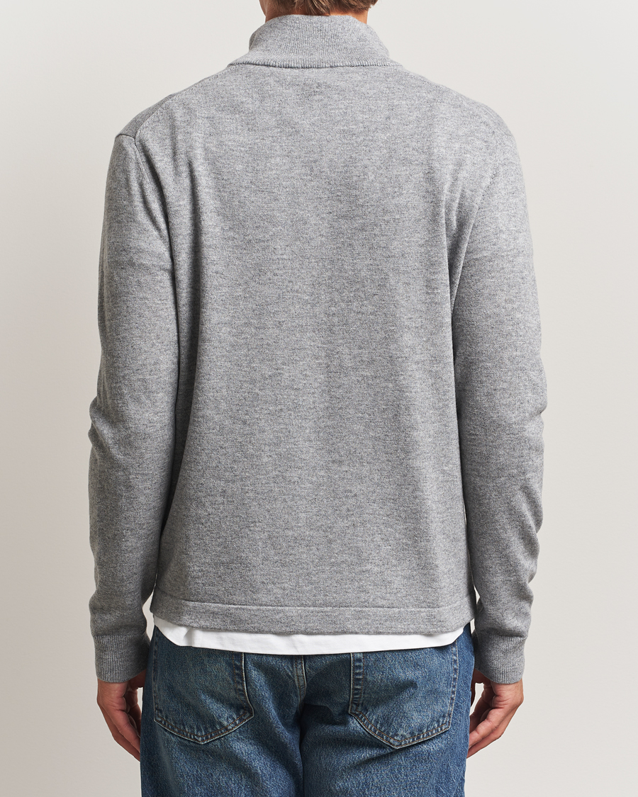 Herren | Pullover | Tiger of Sweden | Travis Wool/Cashmere Half Zip Light Grey Melange