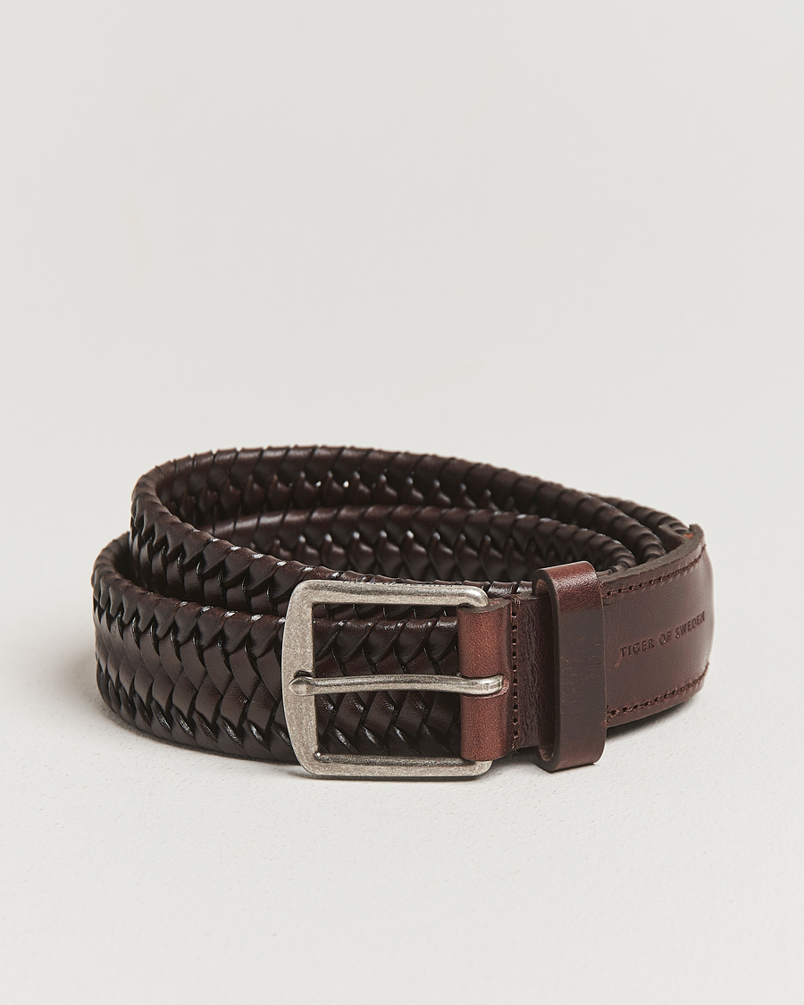 Herren | Tiger of Sweden Braidant Braided Belt Dark Brown | Tiger of Sweden | Braidant Braided Belt Dark Brown