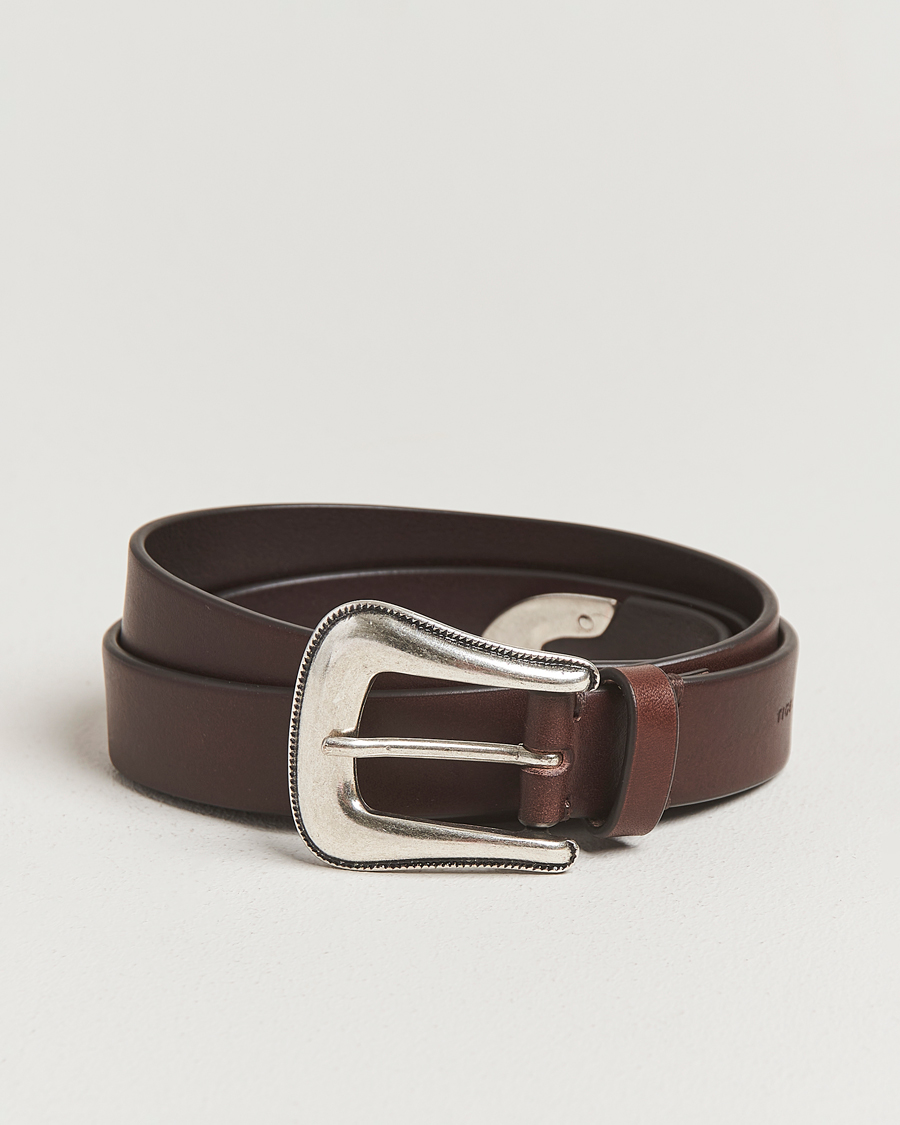 Herren | Gürtel | Tiger of Sweden | Ecus Western Leather Belt Dark Brown