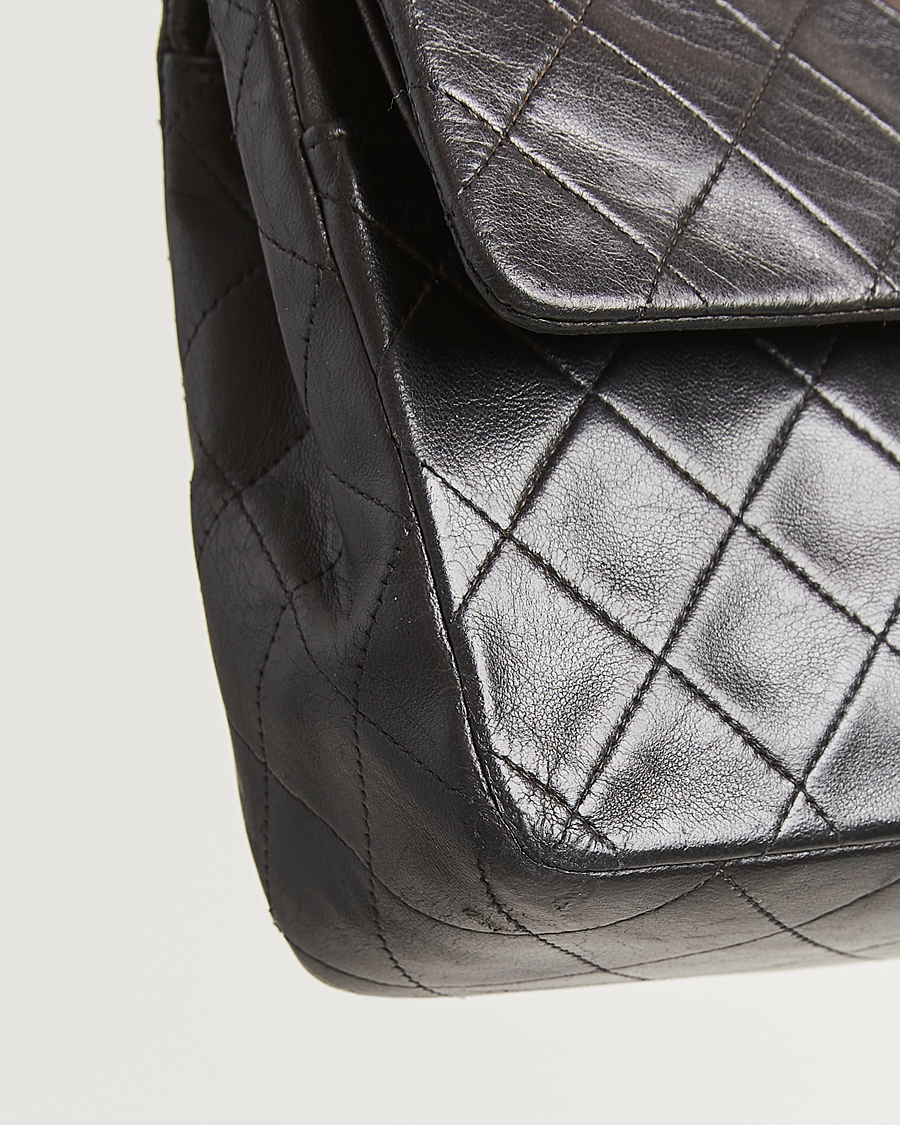 Herren | Chanel Pre-Owned Classic Double Flap Medium Lambskin Black | Chanel Pre-Owned | Classic Double Flap Medium Lambskin Black