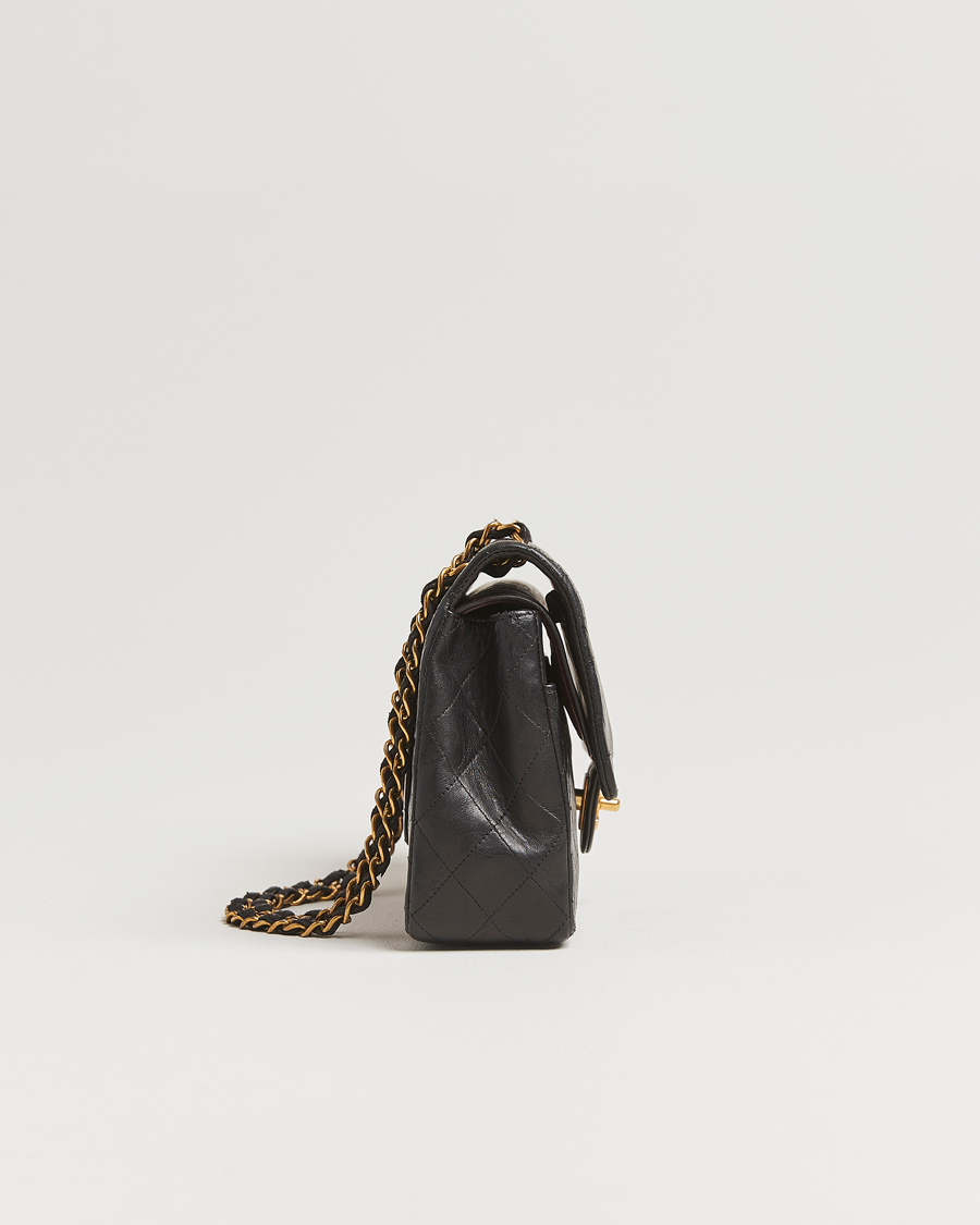 Herren | Chanel Pre-Owned Classic Double Flap Medium Lambskin Black | Chanel Pre-Owned | Classic Double Flap Medium Lambskin Black